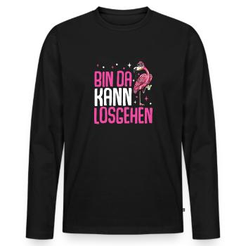 Flamingo JGA - Männer Premium Bio Langarmshirt - Schwarz - Vorne - Nico (187cm)