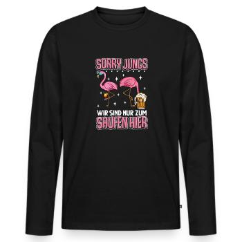 Flamingo JGA - Männer Premium Bio Langarmshirt - Schwarz - Vorne - Nico (187cm)