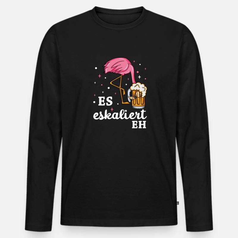 Flamingo JGA - Männer Premium Bio Langarmshirt - Schwarz