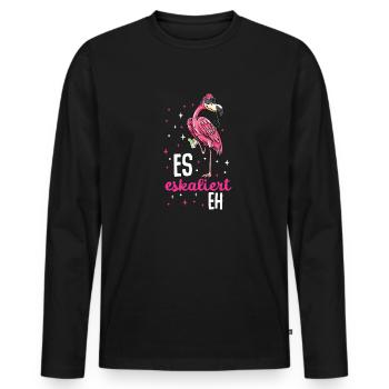 Flamingo JGA - Männer Premium Bio Langarmshirt - Schwarz - Vorne - Nico (187cm)