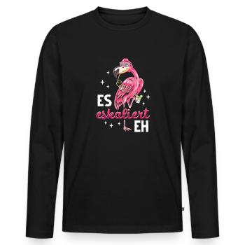 Flamingo JGA - Männer Premium Bio Langarmshirt - Schwarz - Vorne - Nico (187cm)