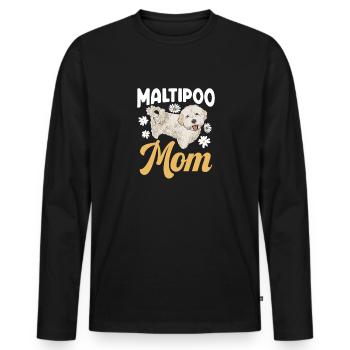 Maltipoo Hund - Männer Premium Bio Langarmshirt - Schwarz - Vorne - Nico (187cm)