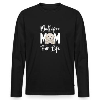 Chien Maltipoo - T-shirt manches longues Premium bio Homme - noir - Devant - Nico (187cm)