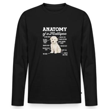 Maltipoo Hund - Männer Premium Bio Langarmshirt - Schwarz - Vorne - Nico (187cm)