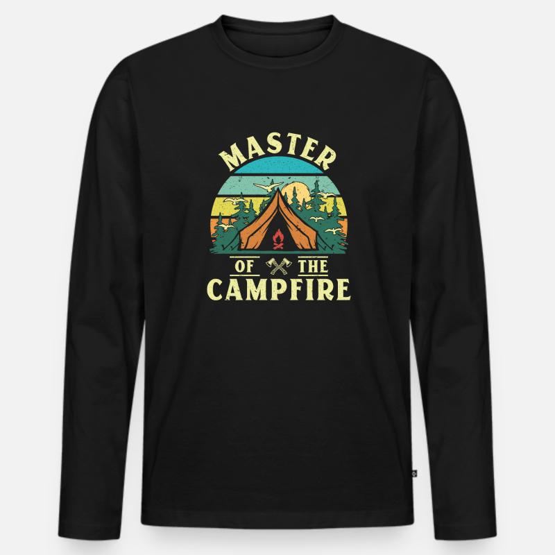 Master of the Campfire - Männer Premium Bio Langarmshirt - Schwarz