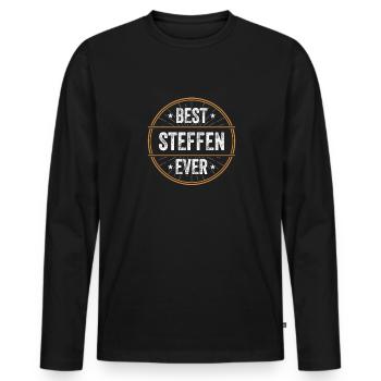 Best STeffen Ever Vorname Name Geschenk - Männer Premium Bio Langarmshirt - Schwarz - Vorne - Nico (187cm)