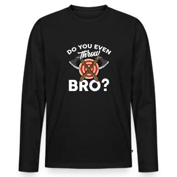 Lancer une hache - T-shirt manches longues Premium bio Homme - noir - Devant - Nico (187cm)