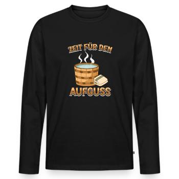 Sauna - Männer Premium Bio Langarmshirt - Schwarz - Vorne - Nico (187cm)