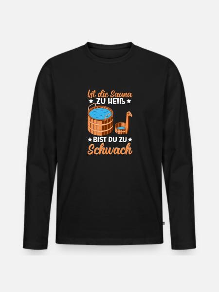 Sauna - Männer Premium Bio Langarmshirt - Schwarz