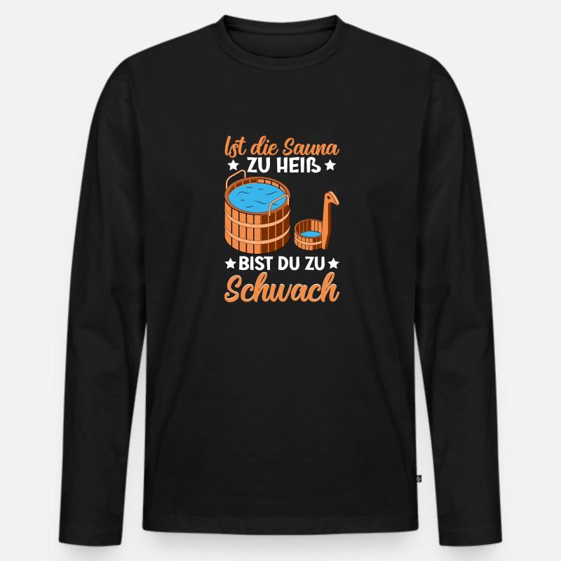 Sauna - Männer Premium Bio Langarmshirt - Schwarz