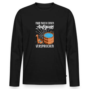 Sauna - Männer Premium Bio Langarmshirt - Schwarz - Vorne - Nico (187cm)