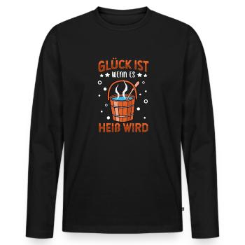 Sauna - Männer Premium Bio Langarmshirt - Schwarz - Vorne - Nico (187cm)