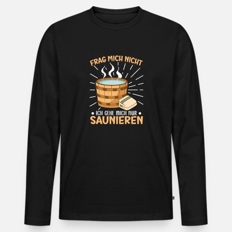 Sauna - Männer Premium Bio Langarmshirt - Schwarz