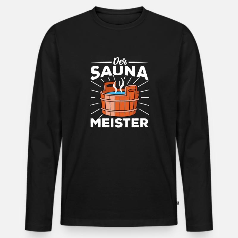 Sauna - Männer Premium Bio Langarmshirt - Schwarz