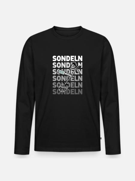 Sondeln - Männer Premium Bio Langarmshirt - Schwarz