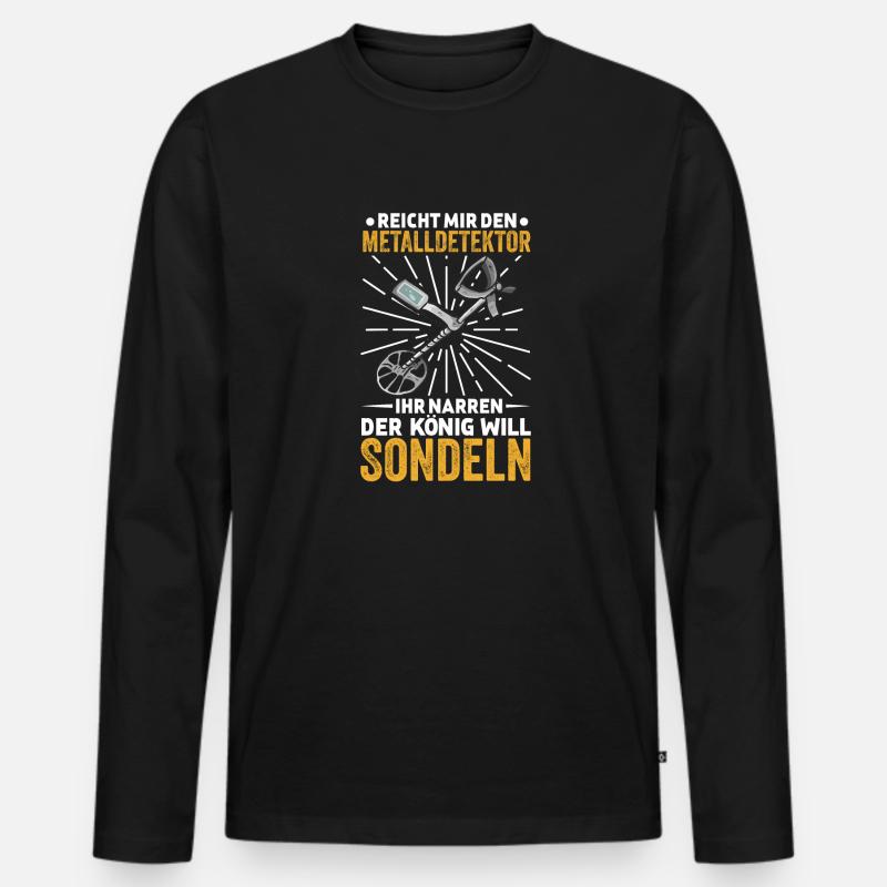 Sondeln - Männer Premium Bio Langarmshirt - Schwarz