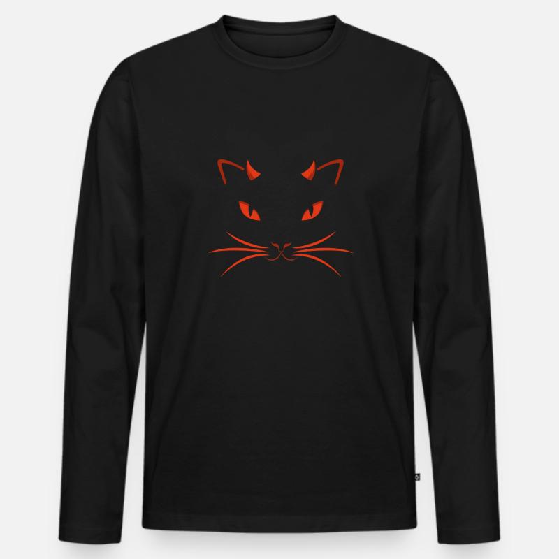 Teufelskatze - Männer Premium Bio Langarmshirt - Schwarz