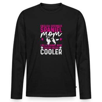 English Springer Spaniel Dog - Men's Premium Organic Long Sleeve Shirt - black - Front - Nico (187cm)