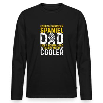 English Springer Spaniel Dog - Men's Premium Organic Long Sleeve Shirt - black - Front - Nico (187cm)