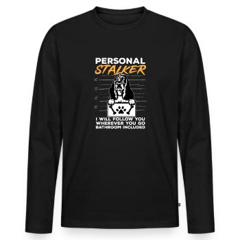 English Springer Spaniel Dog - Men's Premium Organic Long Sleeve Shirt - black - Front - Nico (187cm)