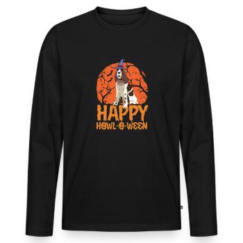 English Springer Spaniel Dog - Men's Premium Organic Long Sleeve Shirt - black - Front - Nico (187cm)