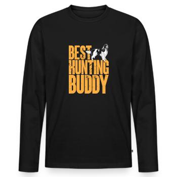 English Springer Spaniel Dog - Men's Premium Organic Long Sleeve Shirt - black - Front - Nico (187cm)