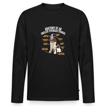 English Springer Spaniel Hund - Männer Premium Bio Langarmshirt - Schwarz - Vorne - Nico (187cm)