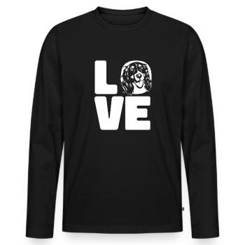 English Springer Spaniel Dog - Men's Premium Organic Long Sleeve Shirt - black - Front - Nico (187cm)