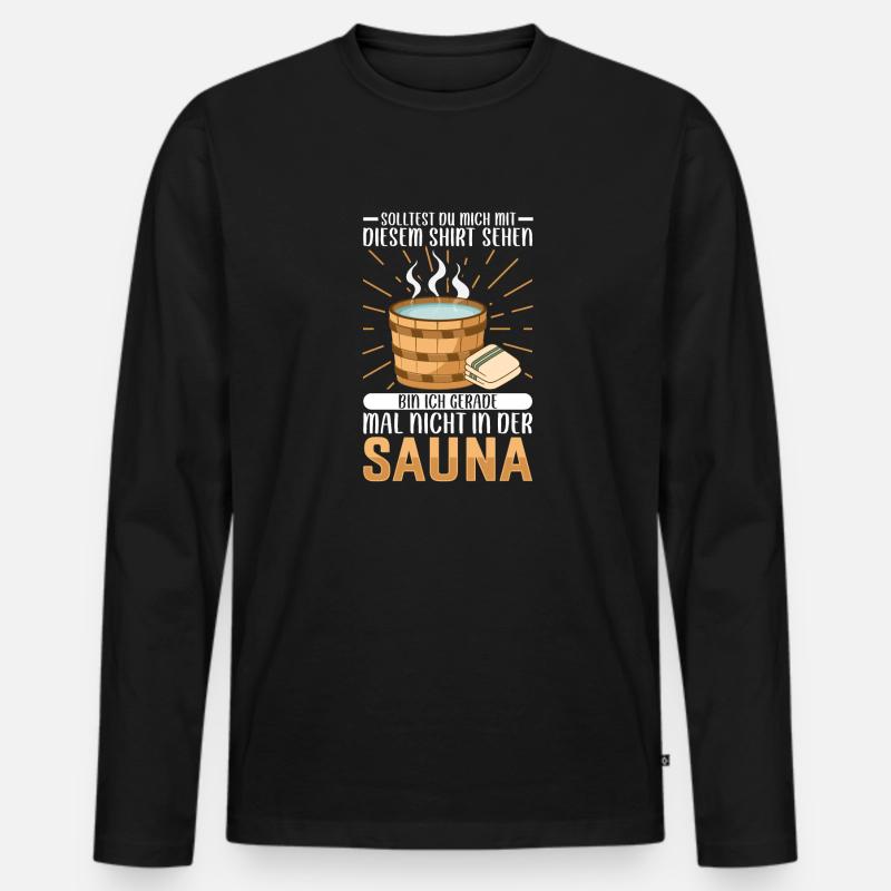 Sauna - Männer Premium Bio Langarmshirt - Schwarz
