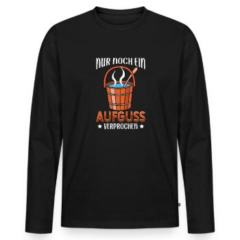 Sauna - Männer Premium Bio Langarmshirt - Schwarz - Vorne - Nico (187cm)