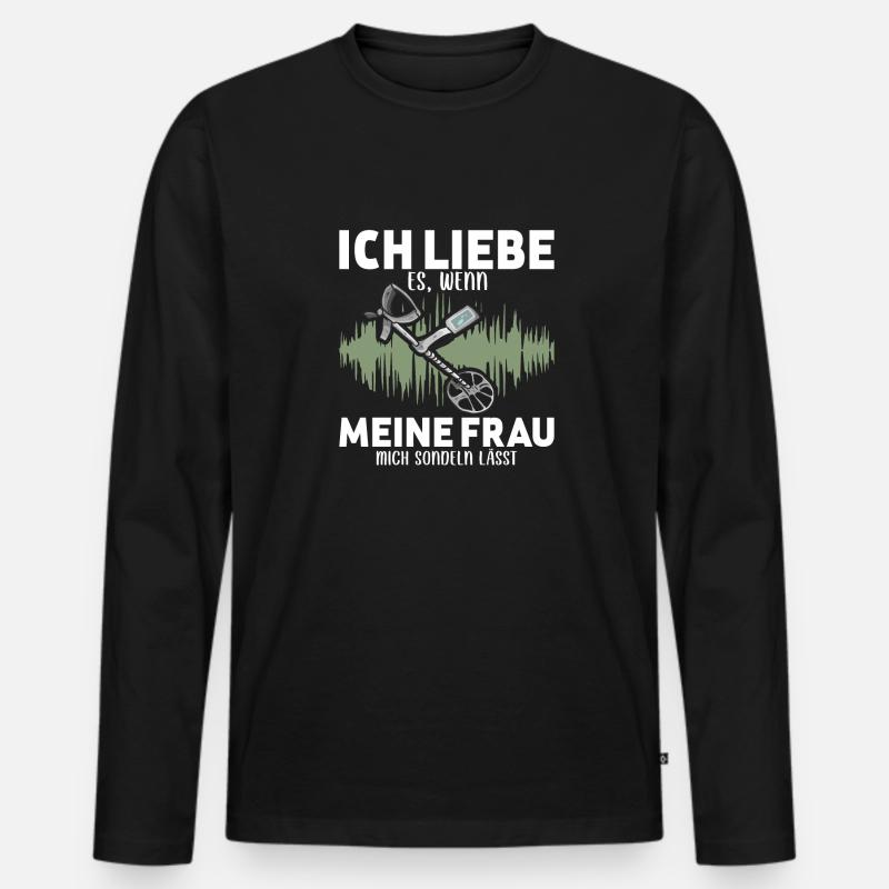 Sondeln - Männer Premium Bio Langarmshirt - Schwarz
