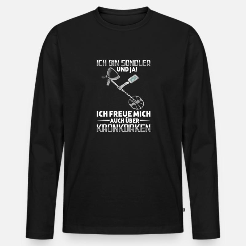 Sondeln - Männer Premium Bio Langarmshirt - Schwarz