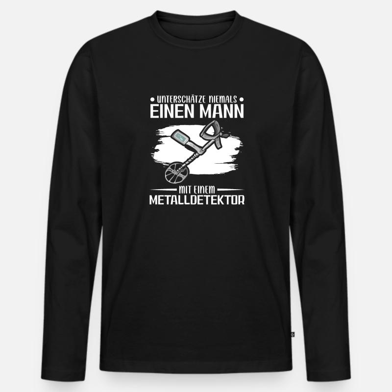 Sondeln - Männer Premium Bio Langarmshirt - Schwarz