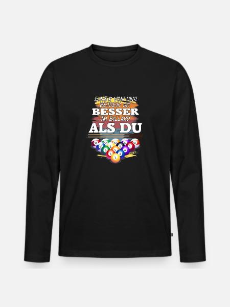 Billardtisch - Billiard-Spieler - Männer Premium Bio Langarmshirt - Schwarz