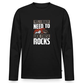 Cristaux Géologue Minéraux Rockhounding Collector - T-shirt manches longues Premium bio Homme - noir - Devant - Nico (187cm)