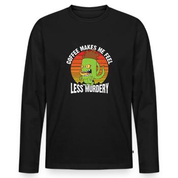 Le café me rend moins meurtrier - T-shirt manches longues Premium bio Homme - noir - Devant - Nico (187cm)