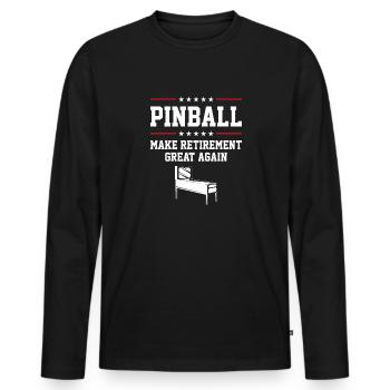 Retro Pinball Arcade Spiel Liebhaber Vintage Lifes - Männer Premium Bio Langarmshirt - Schwarz - Vorne - Nico (187cm)