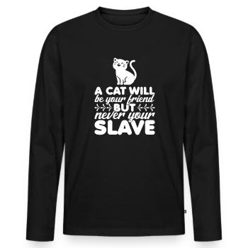 Un chat sera votre ami - T-shirt manches longues Premium bio Homme - noir - Devant - Nico (187cm)