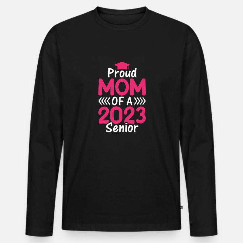 Lustige Stolze Mutter Eines Abschlussgeschenks - Männer Premium Bio Langarmshirt - Schwarz