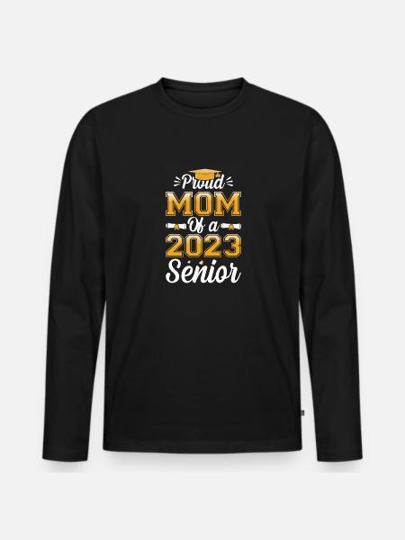 Lustige Stolze Mutter Eines Abschlussgeschenks - Männer Premium Bio Langarmshirt - Schwarz