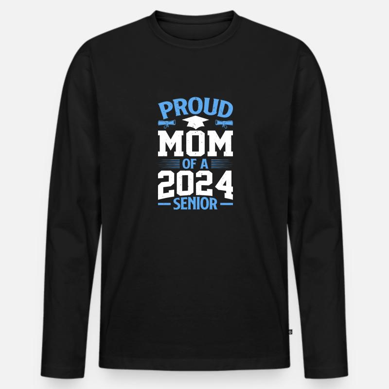 Lustige Stolze Mutter Eines Abschlussgeschenks - Männer Premium Bio Langarmshirt - Schwarz
