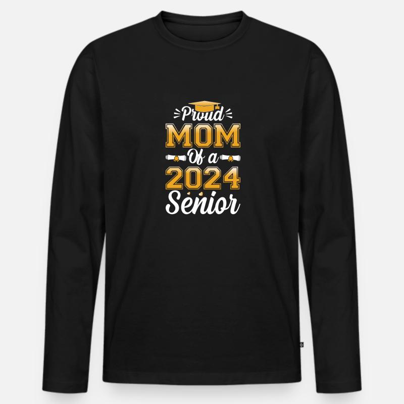 Lustige Stolze Mutter Eines Abschlussgeschenks - Männer Premium Bio Langarmshirt - Schwarz