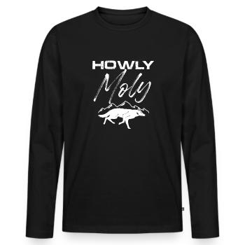 howly moly Design pour un passionné de coyote - T-shirt manches longues Premium bio Homme - noir - Devant - Nico (187cm)