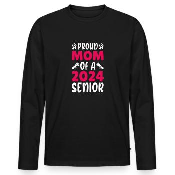 Funny Proud Mom Of A Graduation Gift - Men's Premium Organic Long Sleeve Shirt - black - Front - Nico (187cm)
