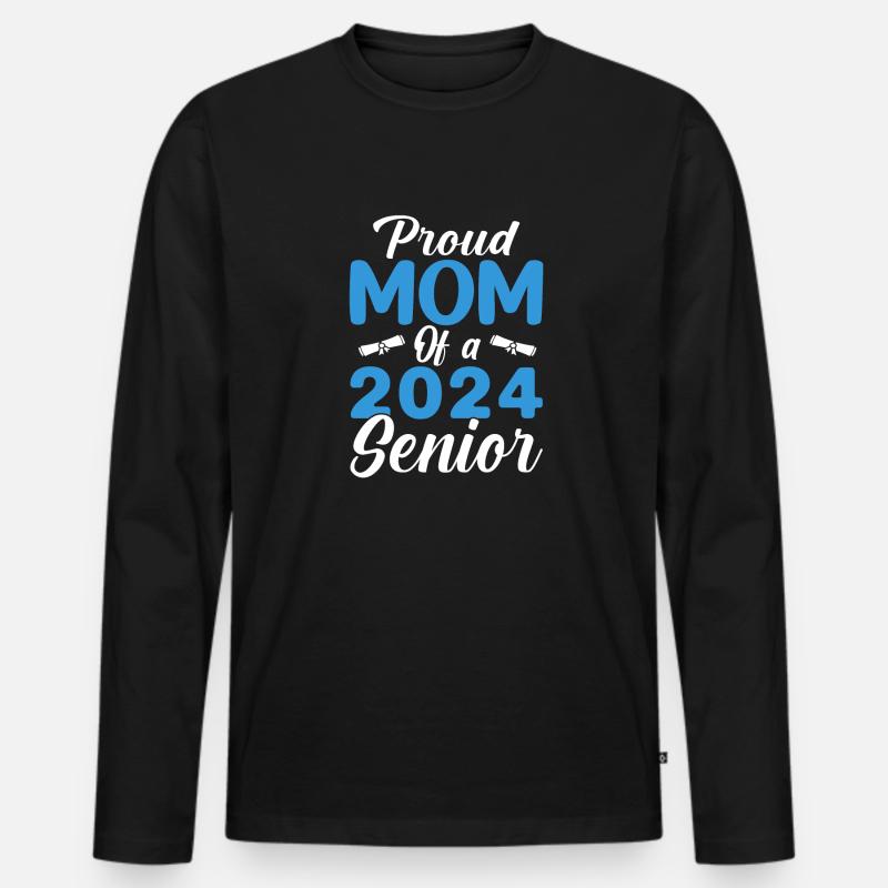 Lustige Stolze Mutter Eines Abschlussgeschenks - Männer Premium Bio Langarmshirt - Schwarz