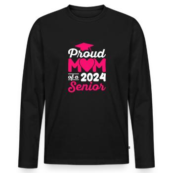 Funny Proud Mom Of A Graduation Gift - Men's Premium Organic Long Sleeve Shirt - black - Front - Nico (187cm)