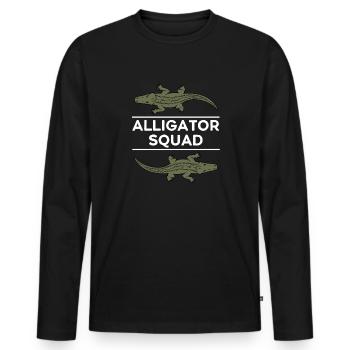 Aligator Squad Wild Animal Swamp Crocodile - Men's Premium Organic Long Sleeve Shirt - black - Front - Nico (187cm)