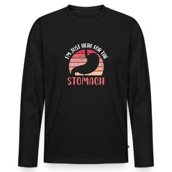 Im just here for the stomach Design - Men's Premium Organic Long Sleeve Shirt - black - Front - Nico (187cm)