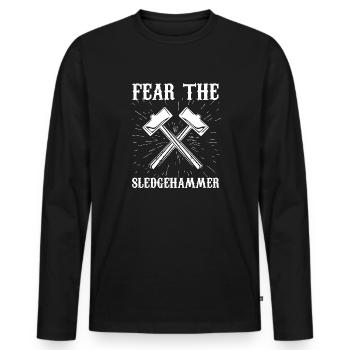 Craignez le marteau Design pour un ventilateur de marteau - T-shirt manches longues Premium bio Homme - noir - Devant - Nico (187cm)