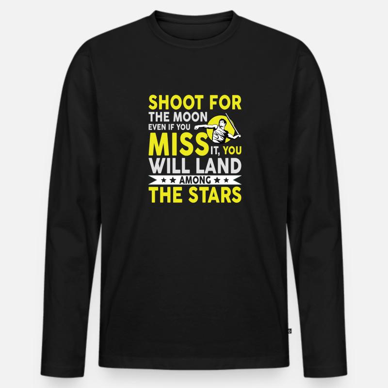 Speerwurfstrecker Leichtathletik Speerwerfer - Männer Premium Bio Langarmshirt - Schwarz